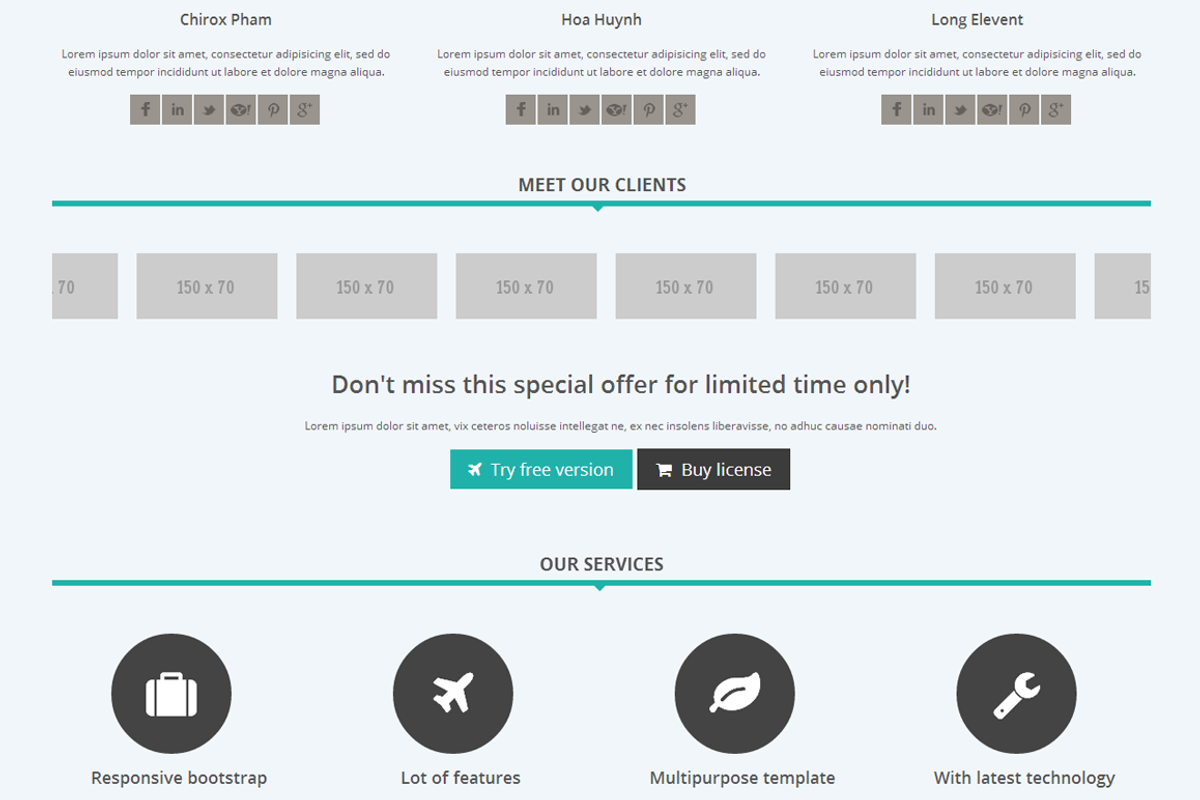 CleanBiz – Bootstrap One Page, a Bootstrap Template by Sunflower Theme (Photo 4 of 5)