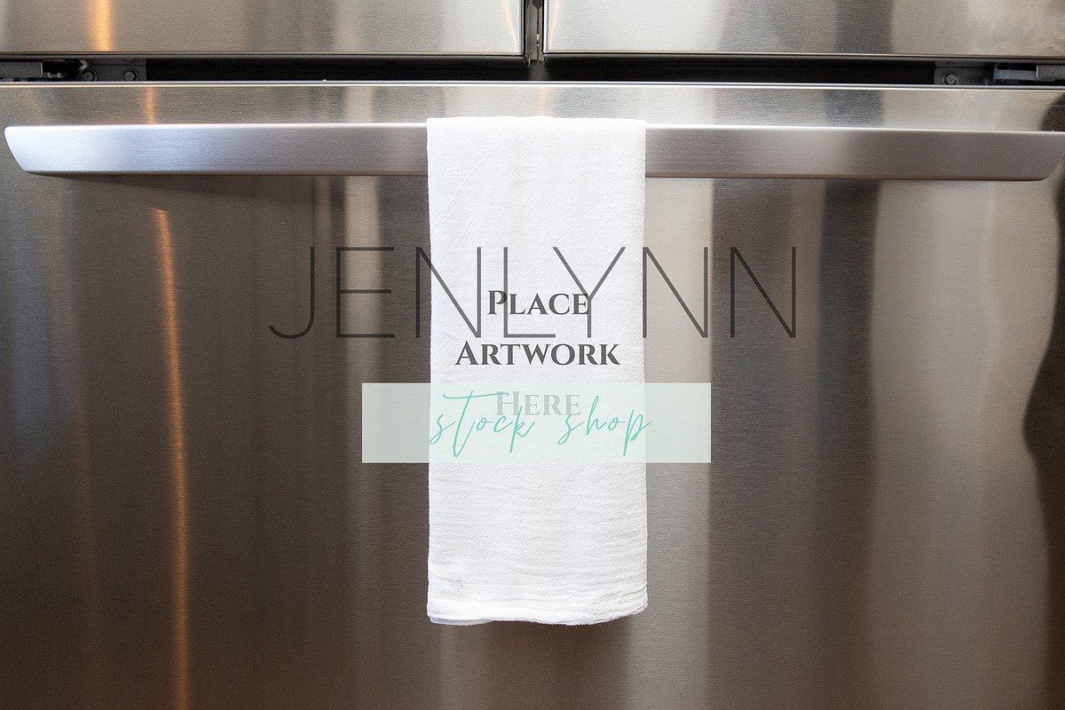 White Kitchen Towel Mockup #6 PSD, a Product Mockup by JENLYNN Stock Shop (Photo 1 of 2)