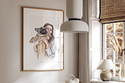 DOG & PEOPLE watercolor clipart, an Animal Illustration by Elena_Sedova (Thumbnail 6 of 8)