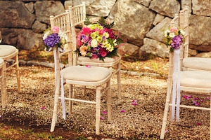 Luxury bouquet on a chair