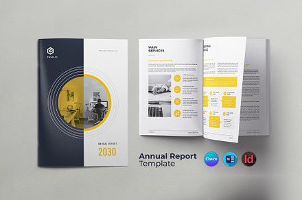 Annual Report Canva, a Brochure Template by DesignDevisers
