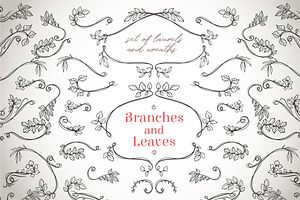 Vintage branches and wreaths set