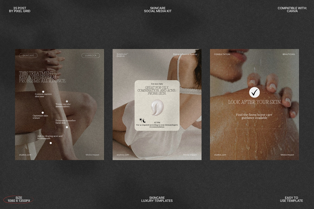 Curated Skincare Canva Posts preview 8
