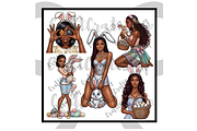 Black Woman Easter Clipart Bundle, an Illustration by CraftCrateShop (Thumbnail 8 of 8)