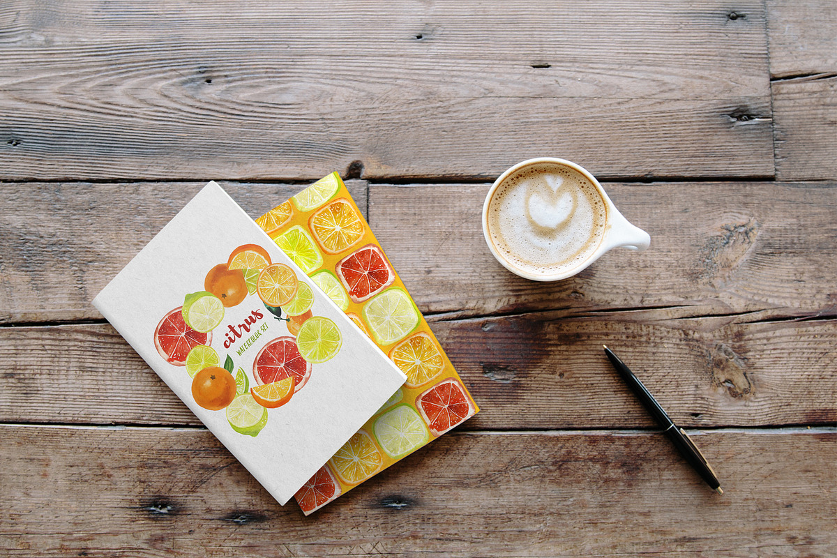 Set of watercolor citrus fruits, an Illustration by Elena Dorosh (Photo 5 of 6)