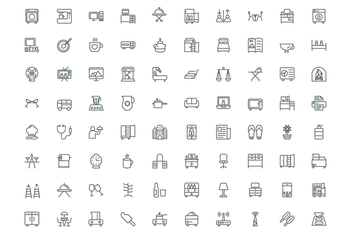 390 Hotel Line Icons, an Outline Icon by Vectors Market (Photo 4 of 6)