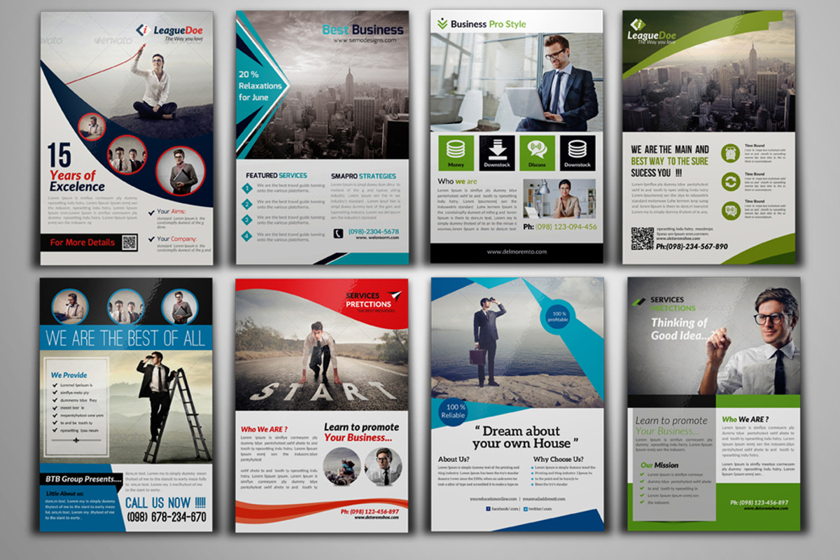 100 Fresh Business Flyers Bundle, a Flyer Template by Psd Templates (Photo 12 of 15)
