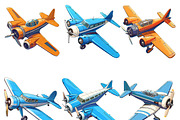 Watercolor Airplane Clipart Bundle, a Transportation Illustration by Design Scotch (Thumbnail 4 of 8)