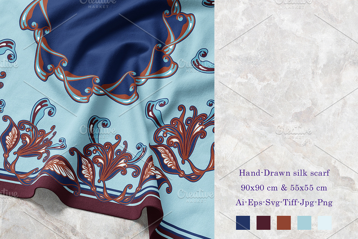 Art Nouveau Lily Garland Scarf, an Object Graphic by ilustrinna (Photo 3 of 10)