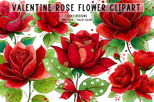 Valentine Rose Flower, an Illustration by CreationArt