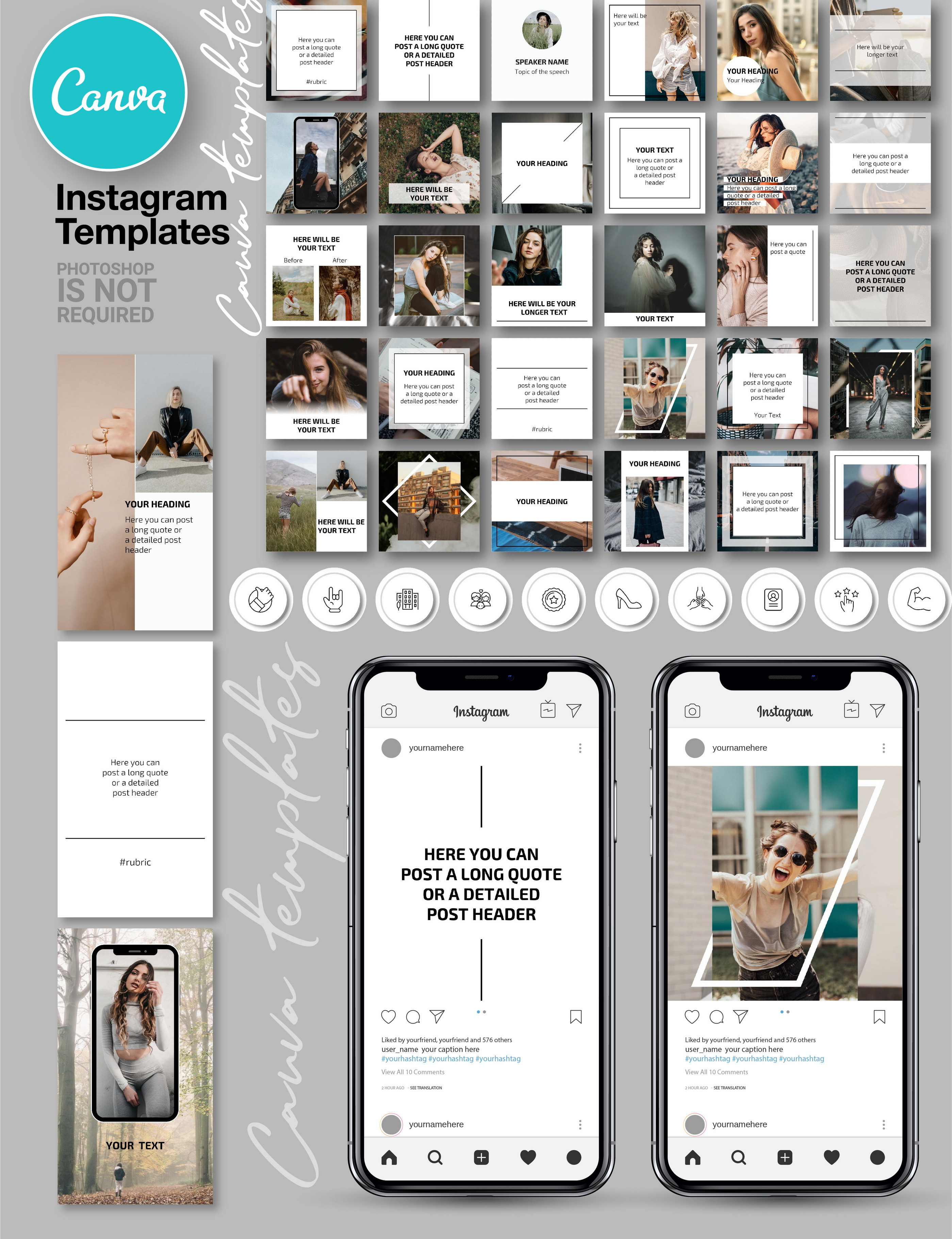 White CANVA Instagram Template N25, a Social Media Template by Kopetu