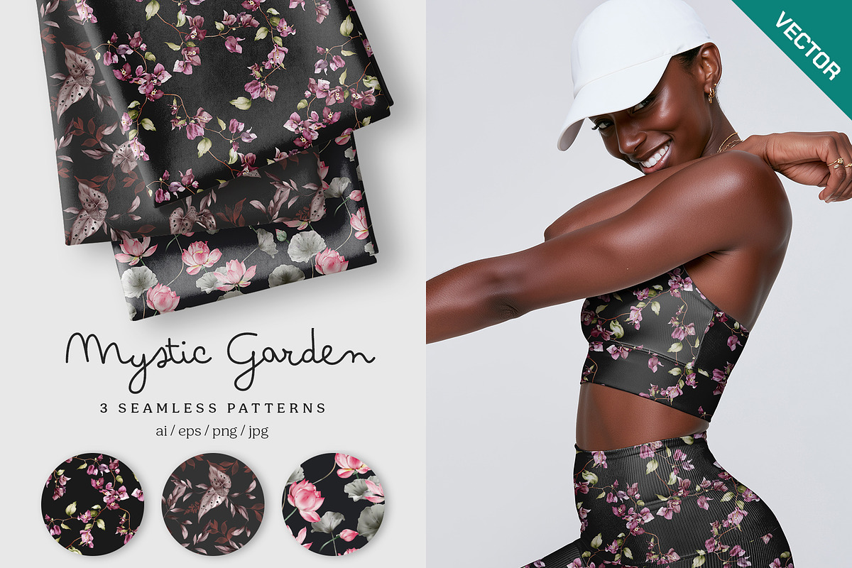 Mystic garden seamless pattern set, a Pattern Graphic by Momosama Studio (Photo 1 of 5)