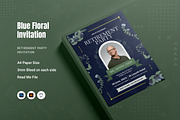 Blue Floral Retirement Invitation, an Invitation Template by Fannan Studio (Thumbnail 1 of 2)