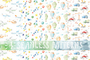 watercolor BOY'S WORLD, a Background Graphic by artnLera (Thumbnail 6 of 6)