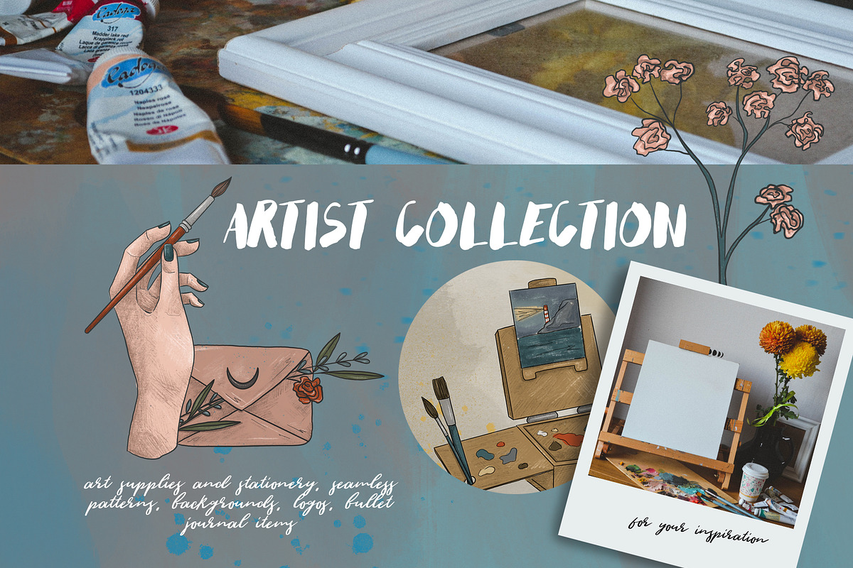 Artist collection. Art supplies, an Illustration by Scarlet Heath Art (Photo 1 of 15)