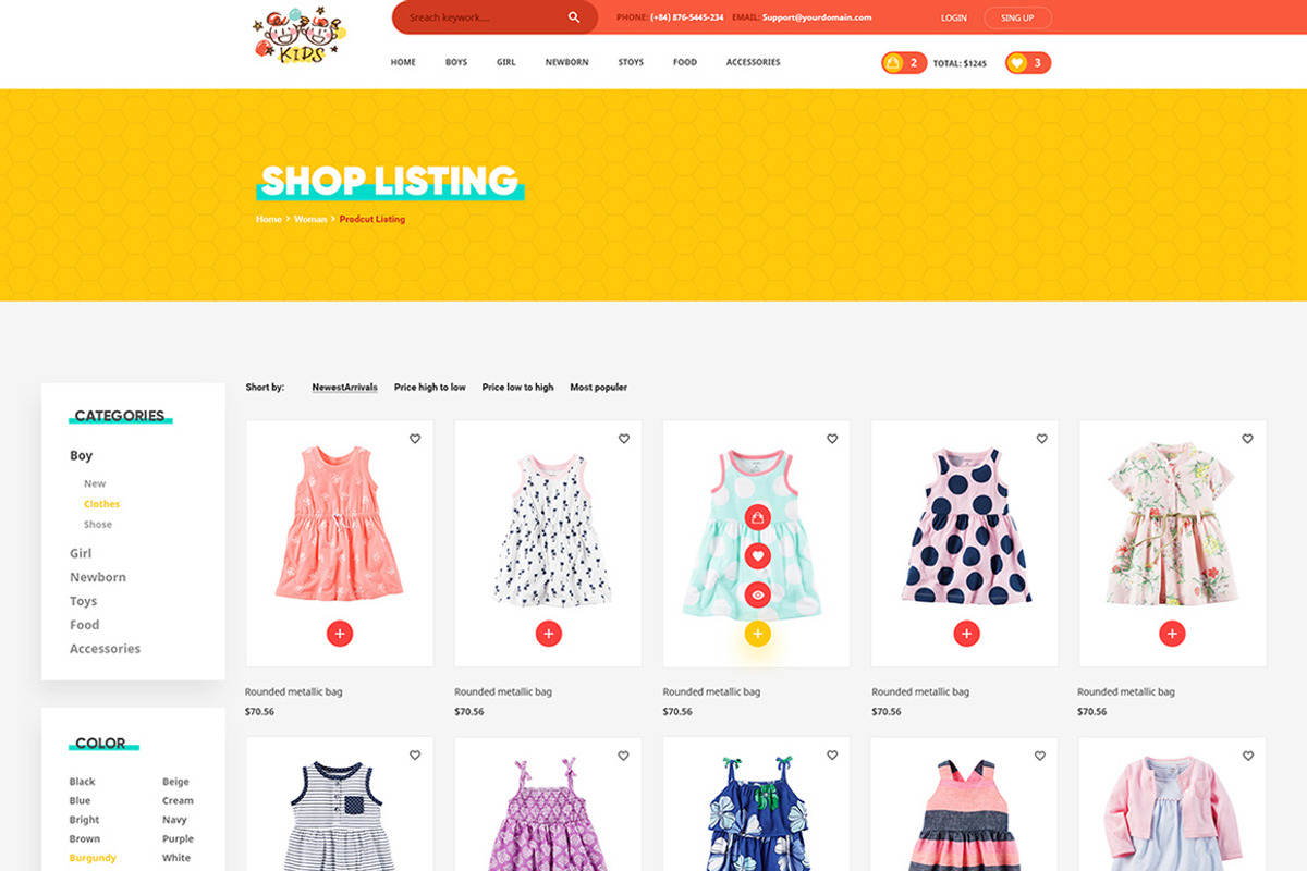 Kids - Love PSD for Kids, Baby shop, a Websites & App Template by Knighthemes (Photo 4 of 12)