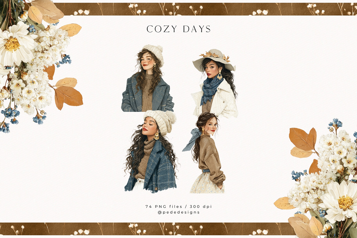 Cozy Days Collection, a Seasonal Illustration by PeDe Designs (Photo 3 of 31)
