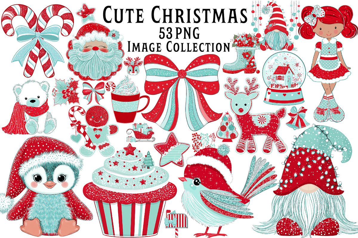 Cute Christmas Sublimation Clipart, an Illustration by Dream Creation (Photo 1 of 7)
