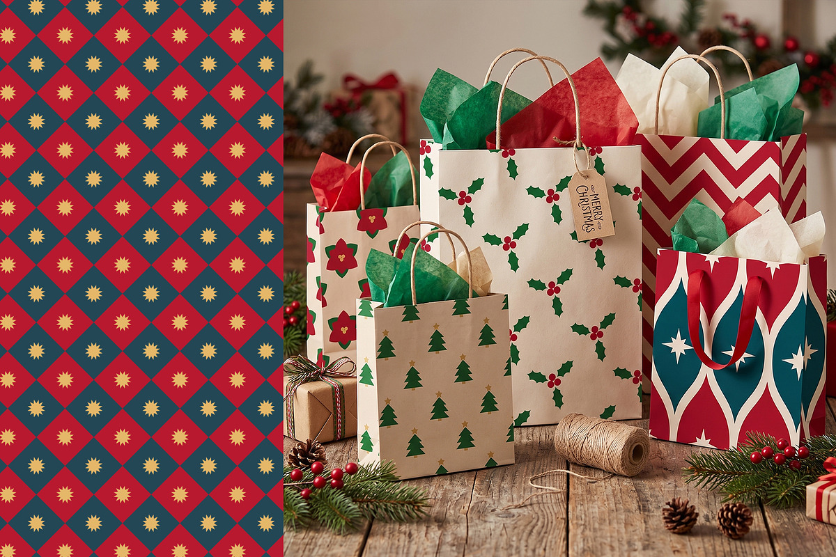 Geometric Holiday Christmas Patterns, a Pattern Graphic by Sonulkaster (Photo 5 of 13)