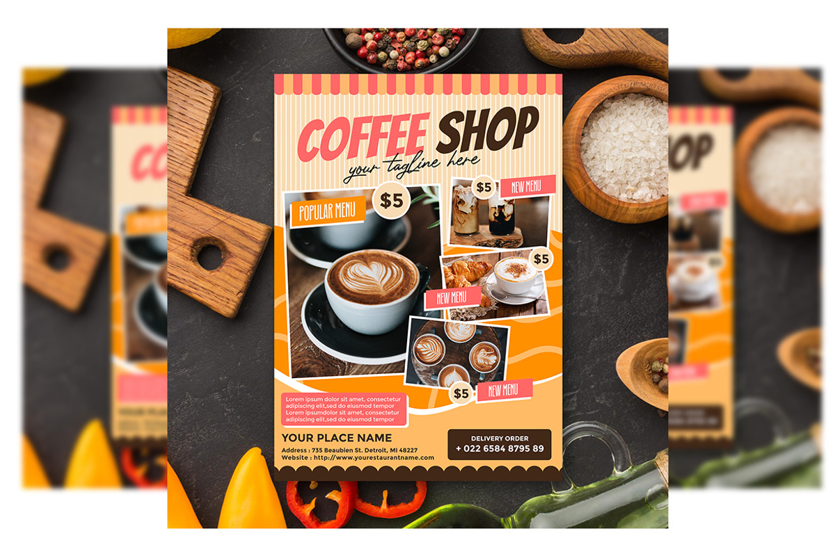 Vintage coffee menu, a Flyer Template by imadeDesign (Photo 1 of 3)