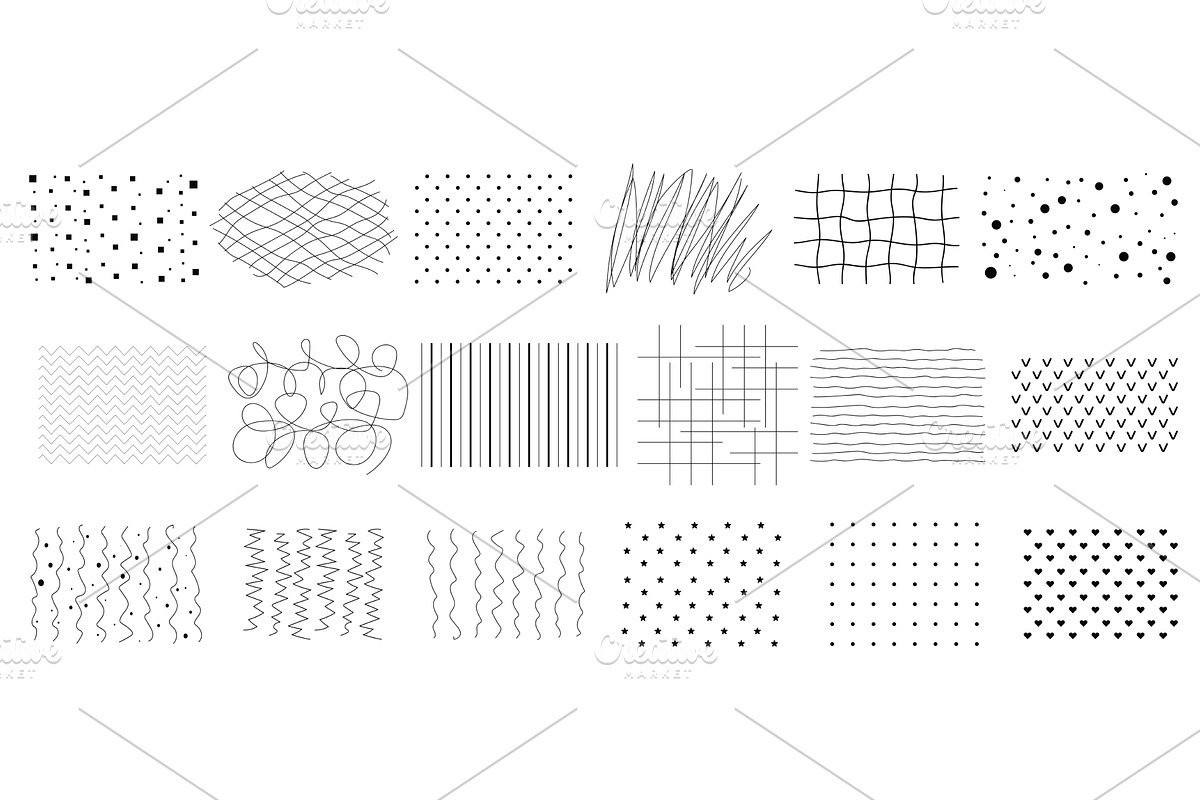 Simple patterns for filling shapes, a Texture Illustration by Tati_Kli
