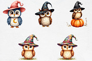 Halloween Owls with Witch Hats Clipa, an Illustration by CrexoraLab (Thumbnail 4 of 5)