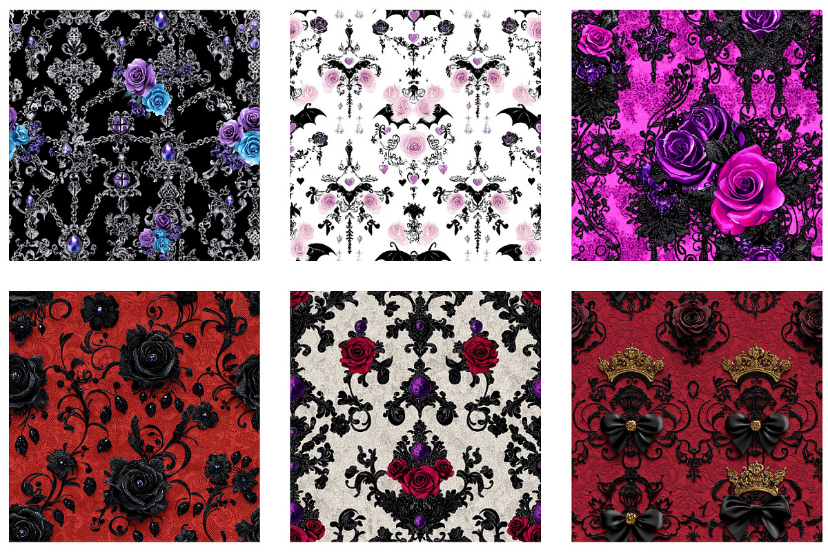 Gothic Couture Lace Digital Paper, a Pattern Graphic by designcity5 (Photo 2 of 5)