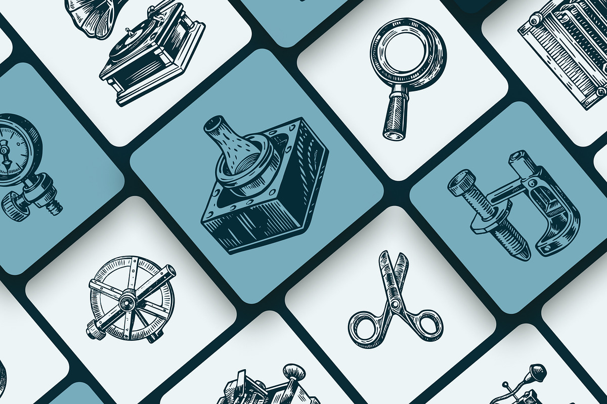 Vintage Scientific Equipment Art Set, an Education Illustration by Prosymbols (Photo 6 of 10)