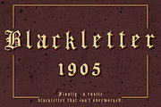 Blackletter 1905 Rustic Vintage Font, a Blackletter Font by Jeffry Macpherson Visuals (Thumbnail 1 of 6)