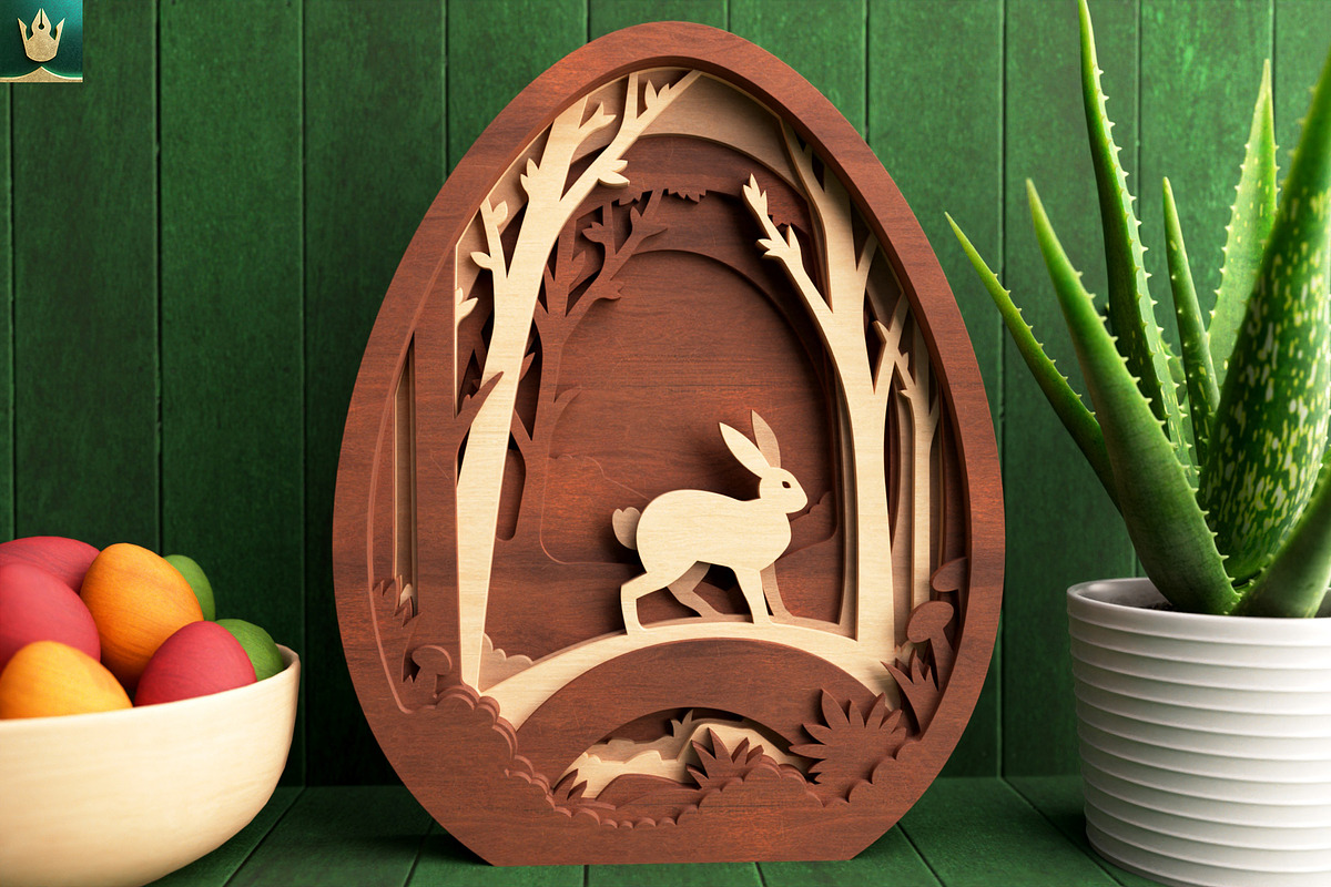 Bunny in the Forest 3D Layered SVG, an Animal Illustration by pixaroma (Photo 5 of 8)