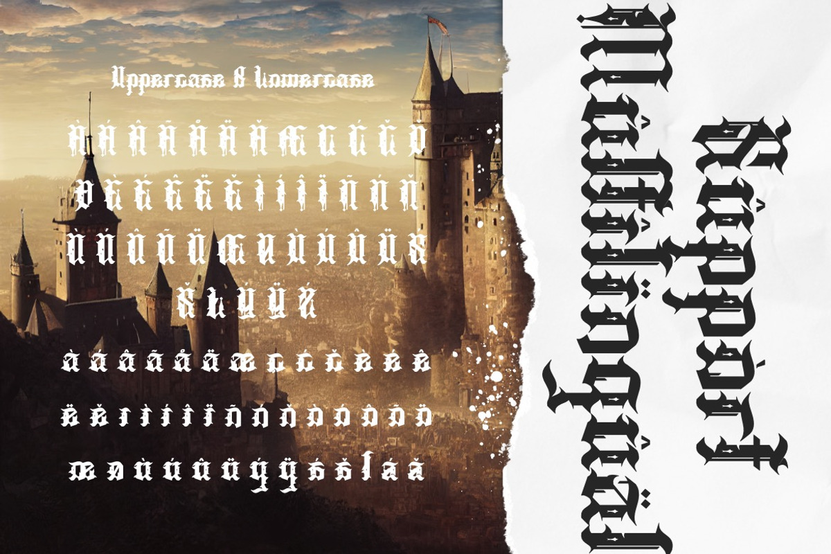 Mifrotha - Modern Blackletter Font, a Blackletter Font by Dhabee (Photo 5 of 18)