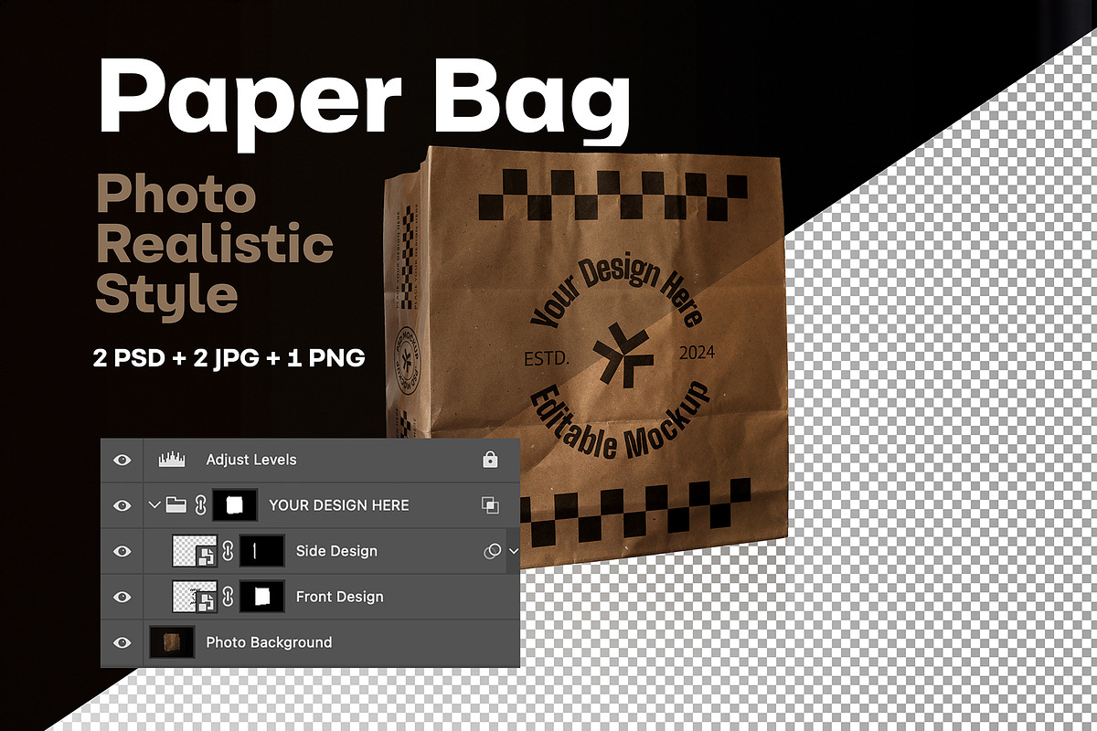 Paper Bag Photo Realistic Mockup, a Packaging Mockup by rodrigofkaminski (Photo 1 of 7)