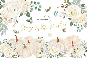 Elegant Creamy White Pumpkin Clipart