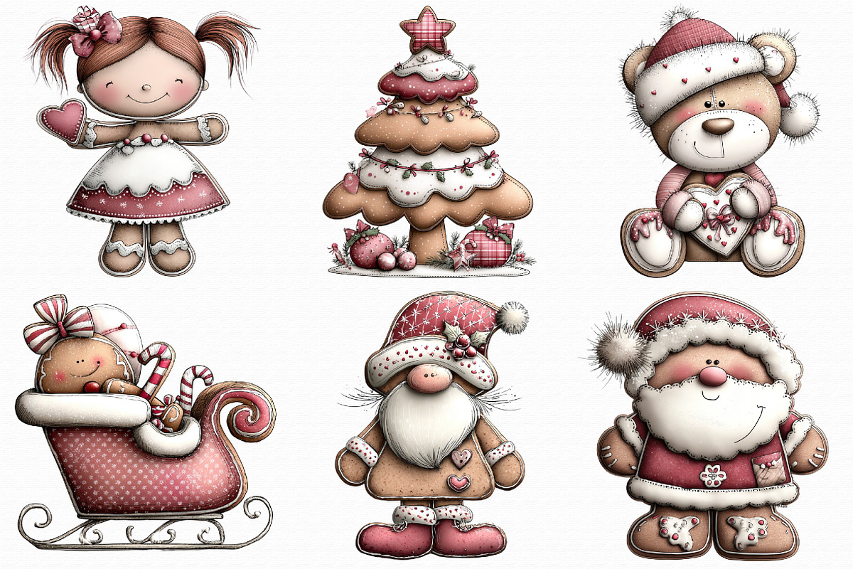 Christmas Gingerbread Cookies Clipar, an Illustration by Libby Wishes (Photo 2 of 8)