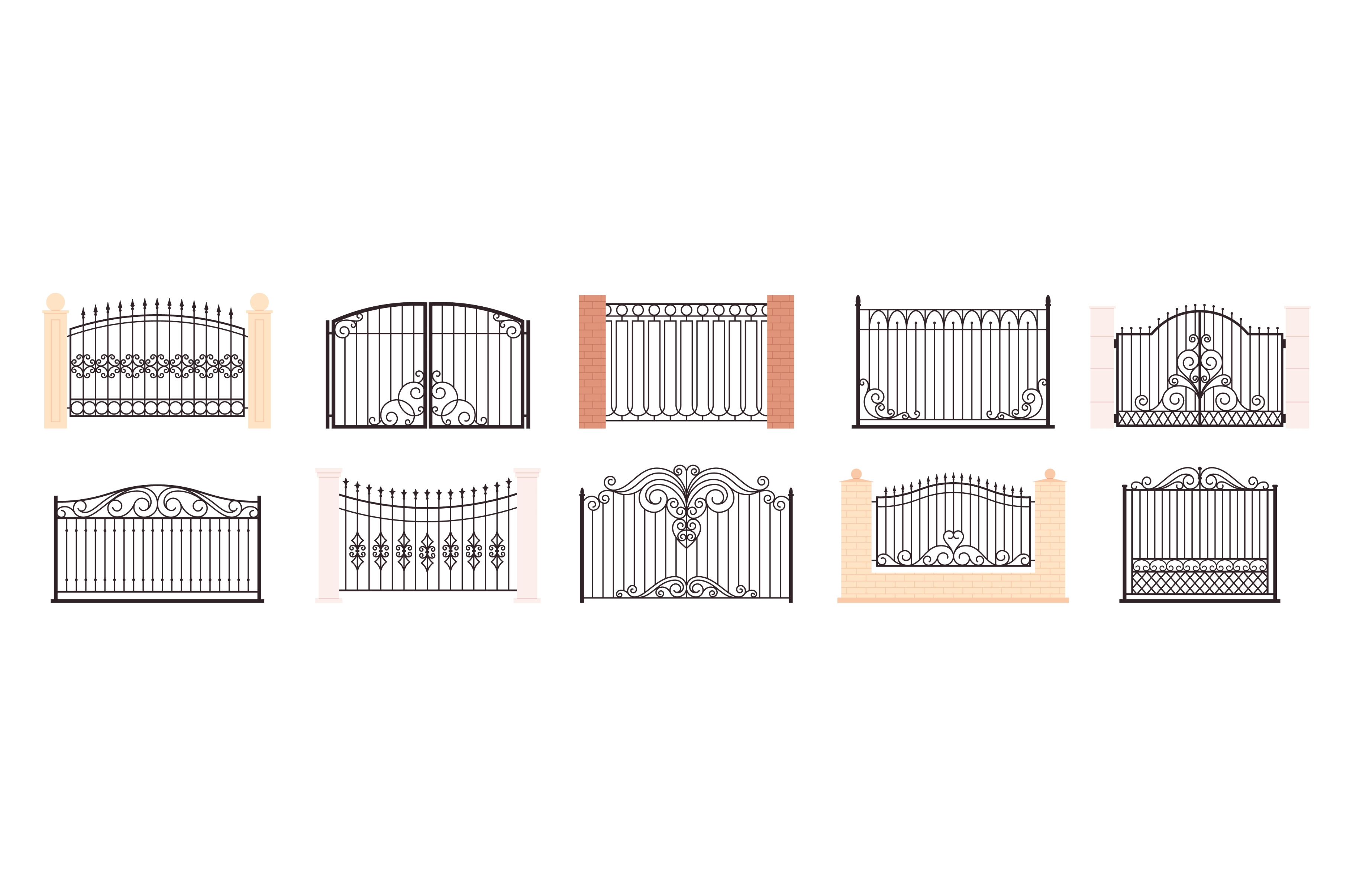 Metal Fences And Gates Isolated by Ladadikart  Creative Market