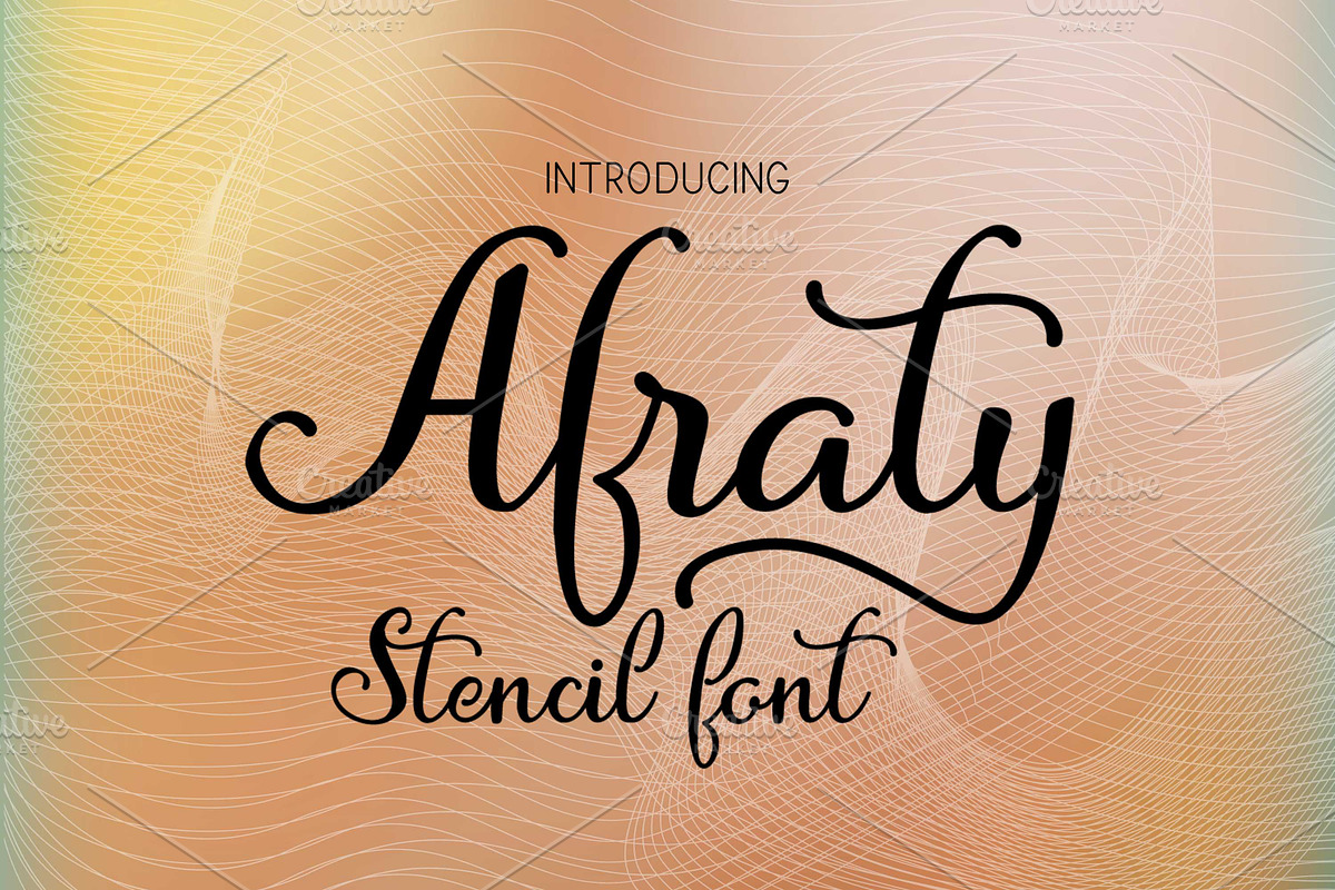 Afraty Stencil, a Script Font by Digital Typeface Studio (Photo 1 of 6)