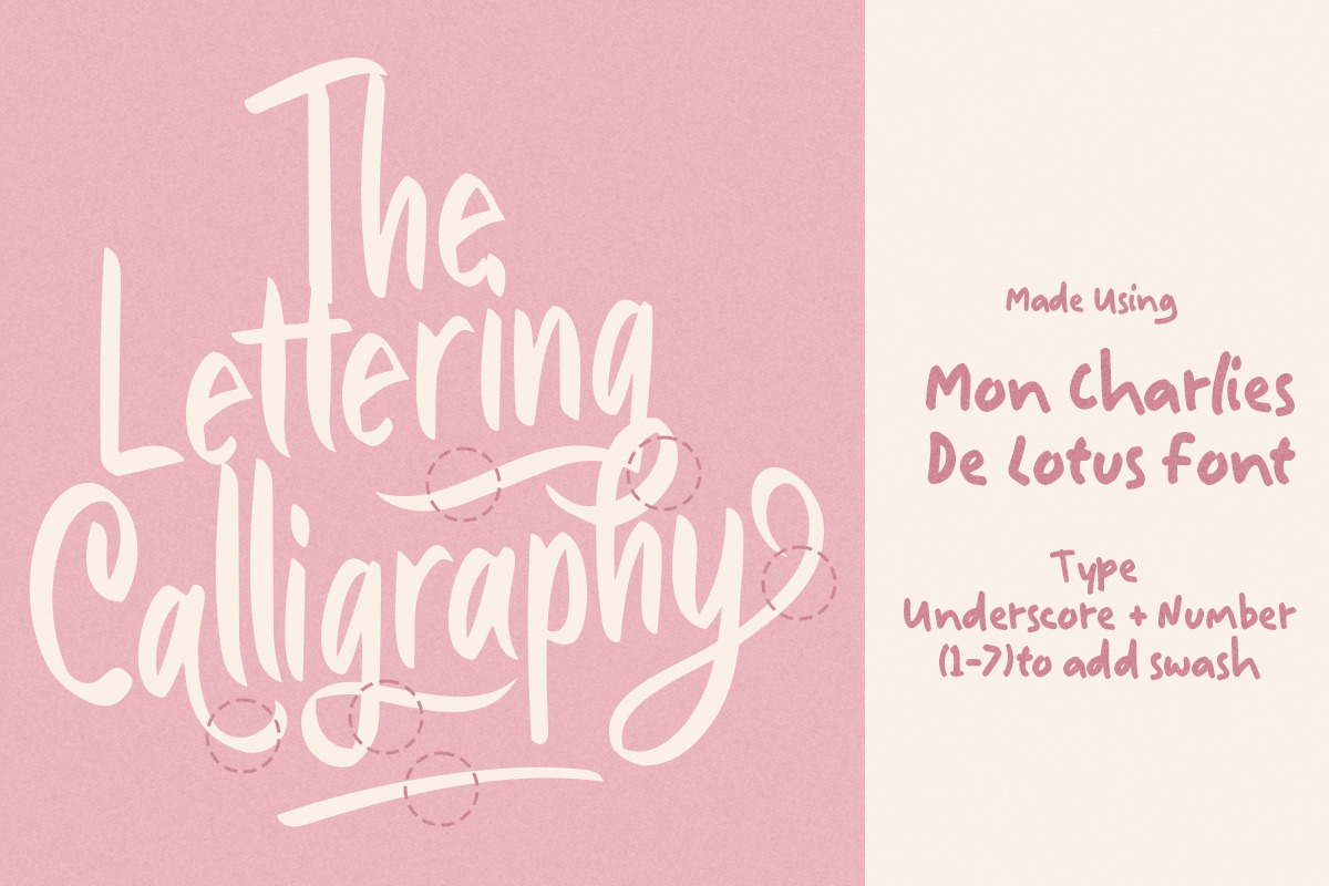 Mon Lotus De Charles Script, a Script Font by Littlehand (Photo 7 of 10)