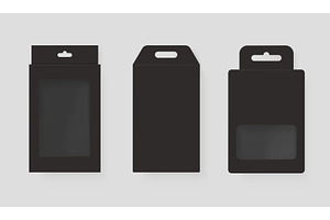 Black hanging packaging. Realistic, a Finance Illustration by Stock-Smart-Start