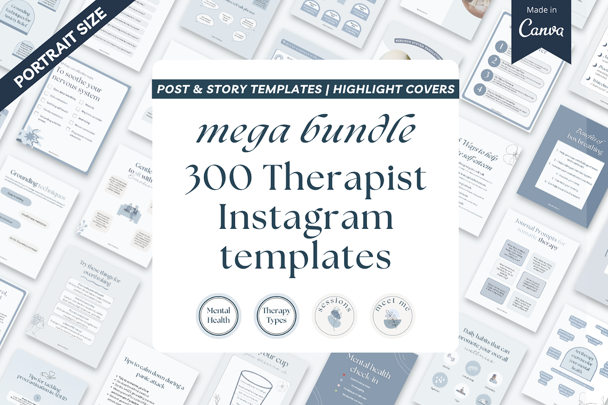 Therapist Instagram templates Canva preview 4