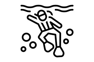 Diving plunge black icon, an Outline Icon by Creative priyanka