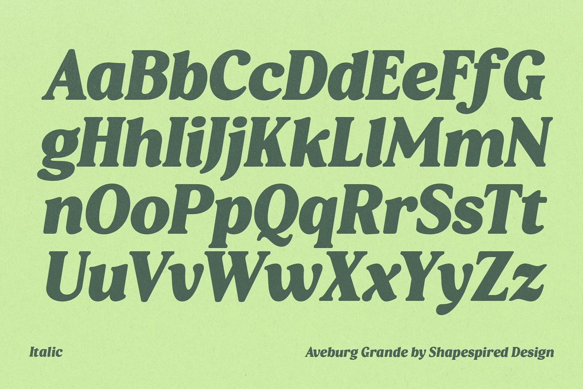 Aveburg Grande - Retro Chunk, a Serif Font by Shapespired Design (Photo 19 of 22)