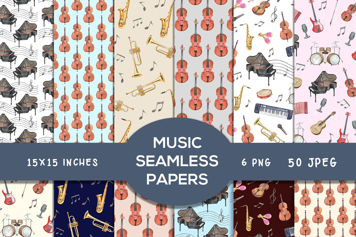 Music Digital Papers, Patterns, a Pattern Graphic by PatternPalette (Photo 1 of 12)