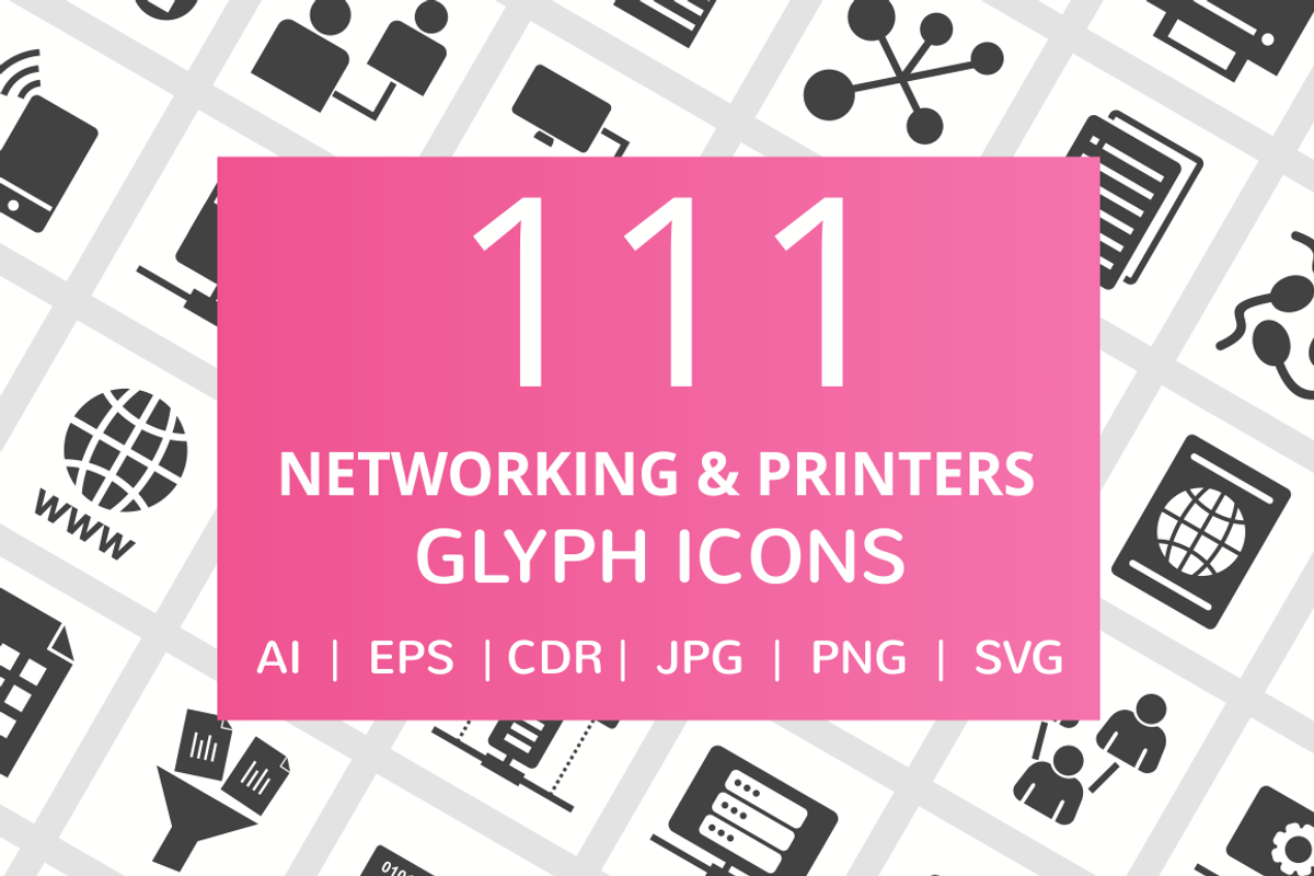 110 Networking & Printers Glyph Icon, an Outline Icon by IconBunny
