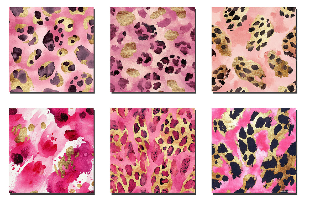Pink and Gold Leopard Digital Paper, an Illustration by Designworld (Photo 2 of 5)