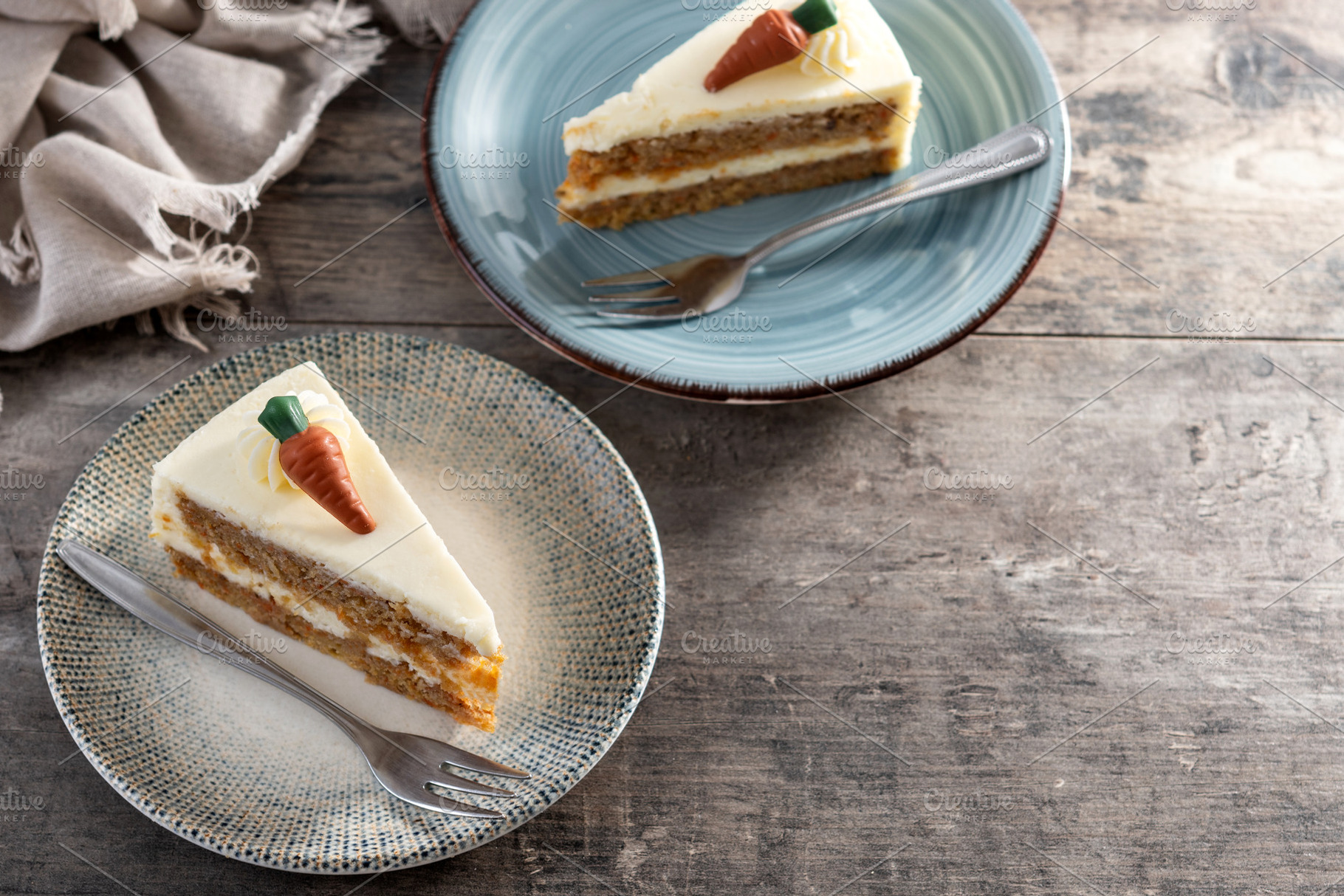 Carrot cake slice with cream cheese frosting, a Food & Drink Photo by etorres69
