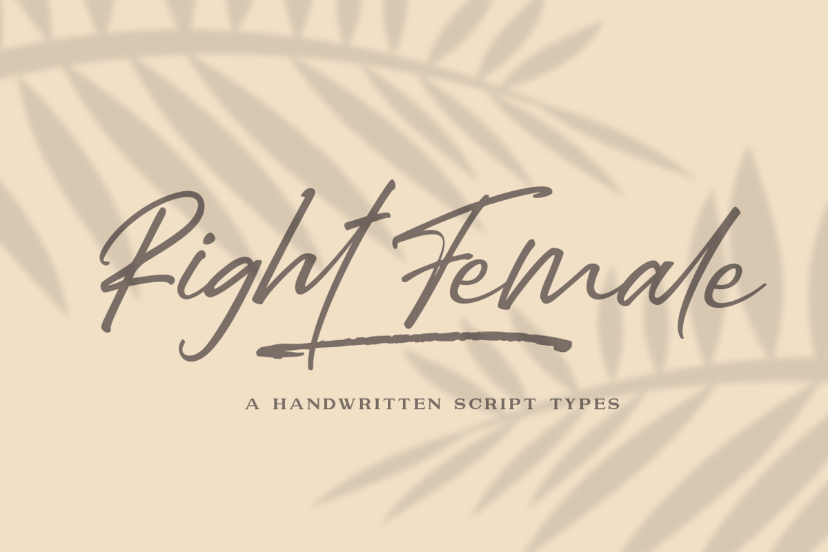 Right Female a Handwritten Script