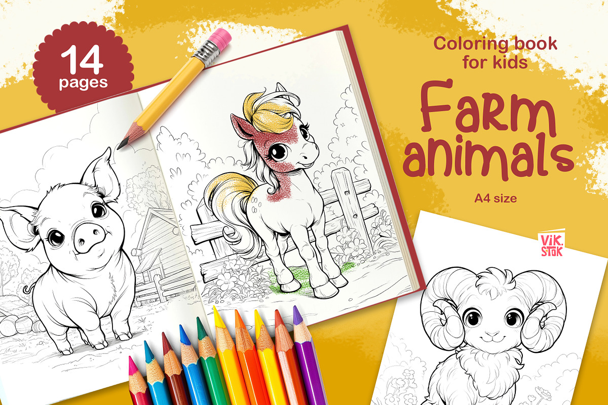 Animal Coloring Pages for Kids, an Animal Illustration by vik.stock (Photo 7 of 17)