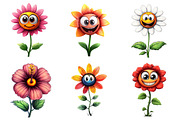 Watercolor Funny Flowers Clipart, an Illustration by designcity5 (Thumbnail 3 of 5)