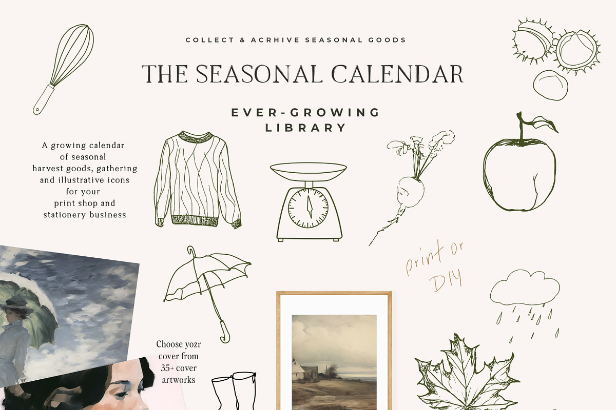 Autumn Icons & Winter Print Studio, a Decorative Illustration by Laras Wonderland (Photo 5 of 11)