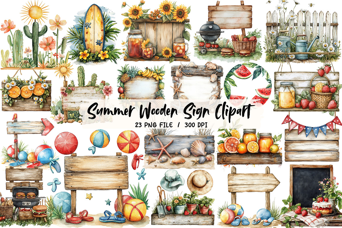 Summer Wooden Sign Sublimation, an Illustration by Libby Wishes (Photo 1 of 6)